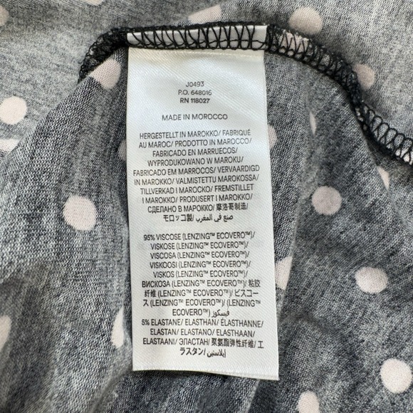 Boden Abigail Dress Womens 10R Polka Dot Navy Pink Midi Long Sleeve Jersey Knit - Picture 10 of 16